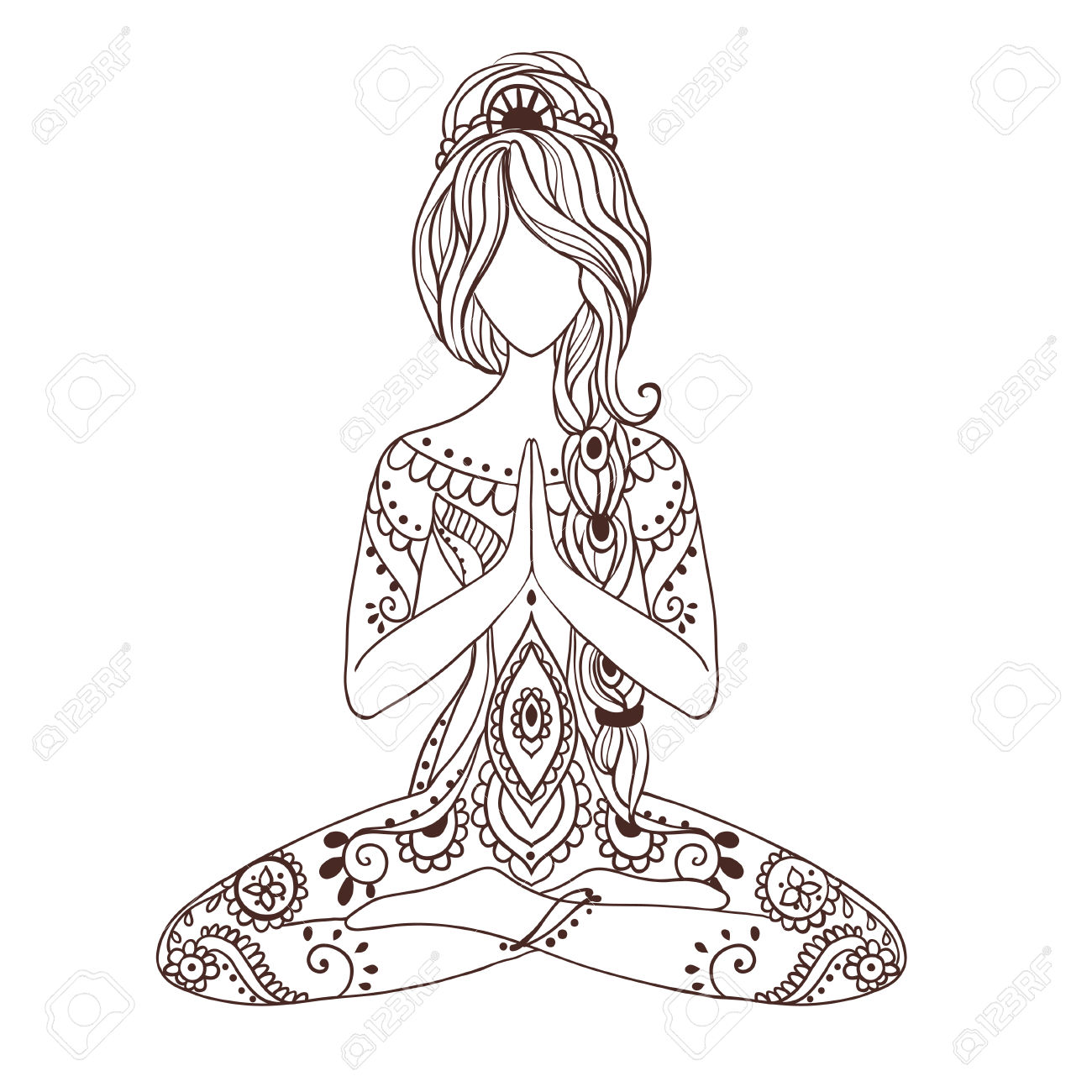 drawing meditation pose